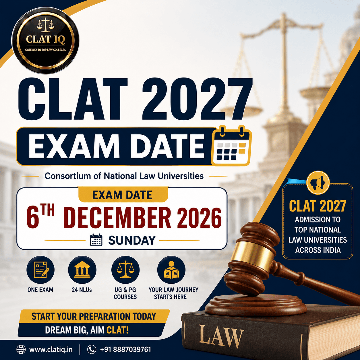 CLAT 2027: Official Notification, Exam Dates